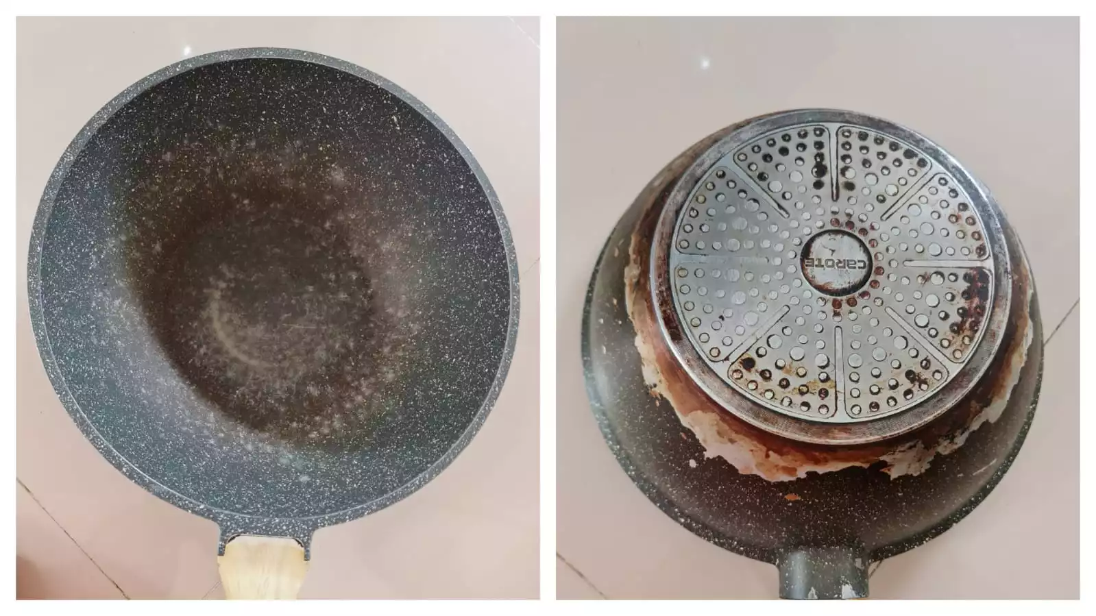 wok dari brand carote setelah lama dipakai dan butuh diservis ulang