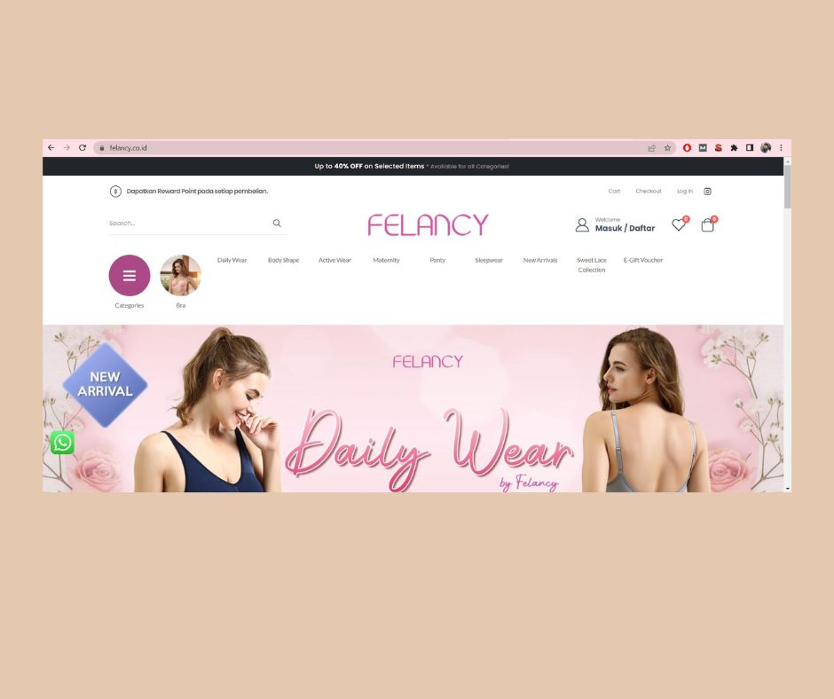 Membeli pakaian dalam di website felancy